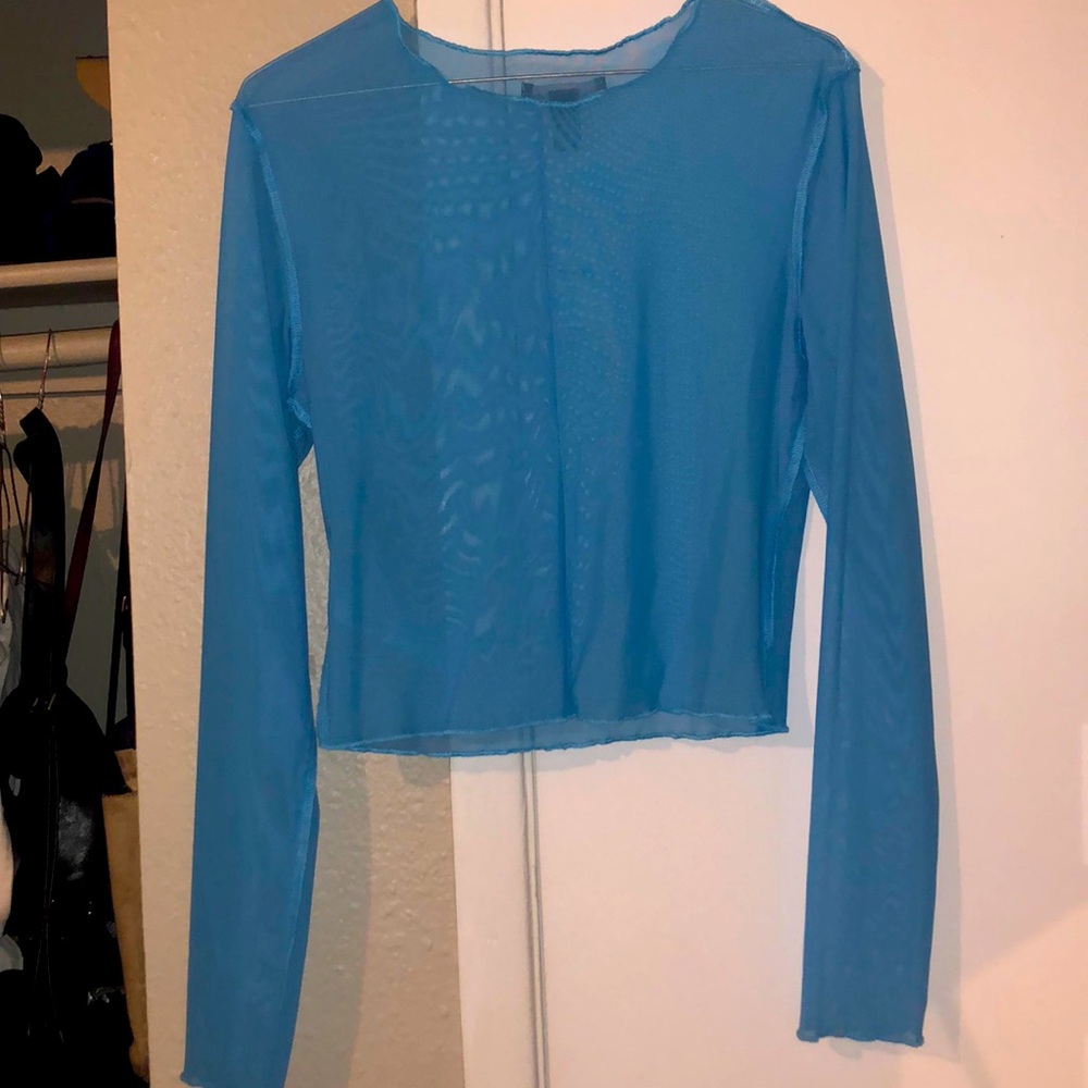 Blue Mesh Top